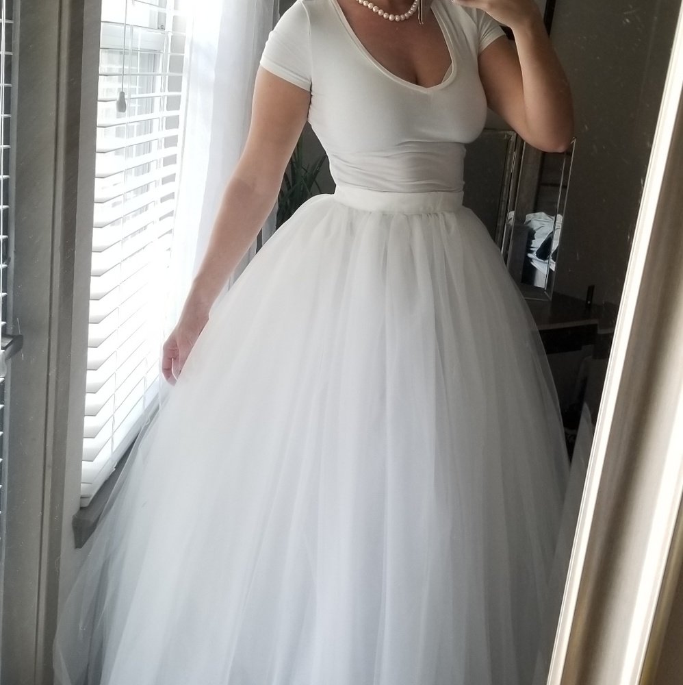 Cinderella ball gown white tulle wedding skirt